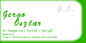 gergo oszlar business card